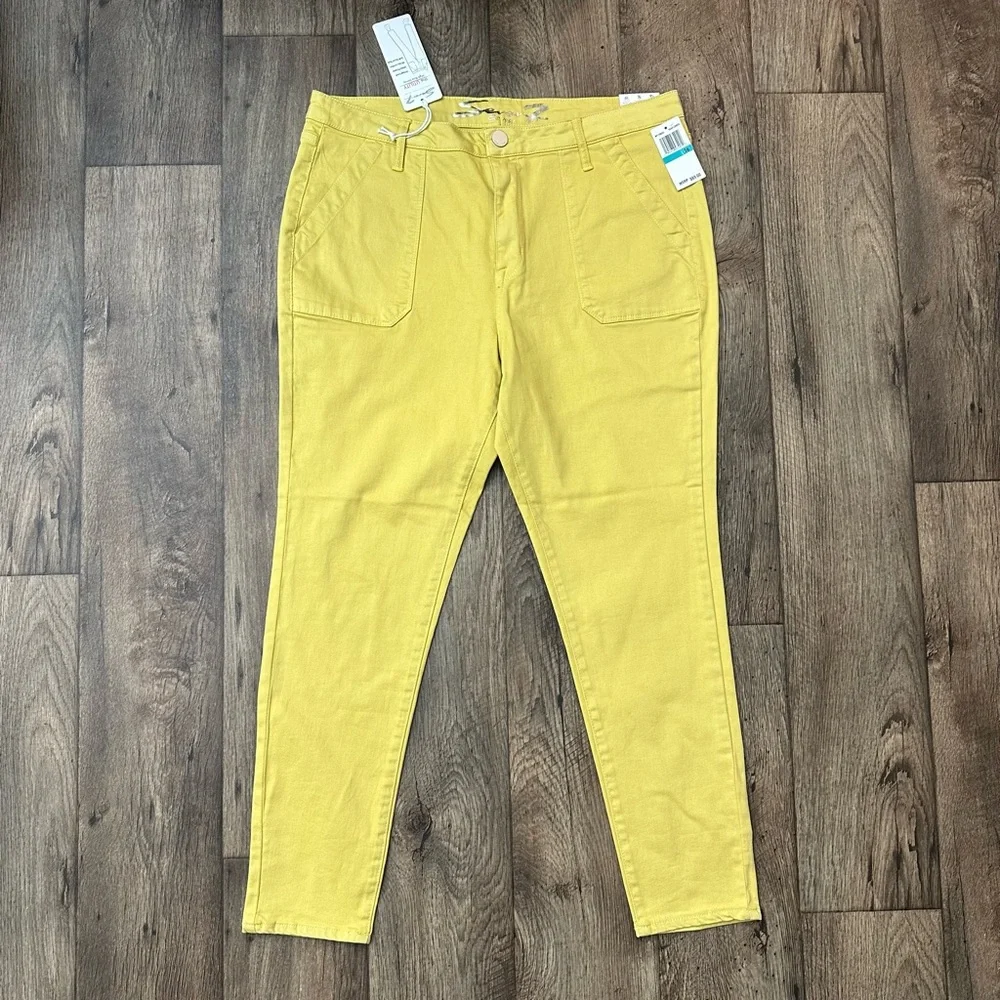 Seven7 Utility High Rise Ankle Skinny Pants Womens Size 16 Yellow